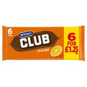 Mcvities Club Orange Multipack 6X22G